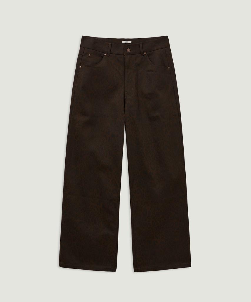 LMOOD Fancy Leopard Wide Pants Brown