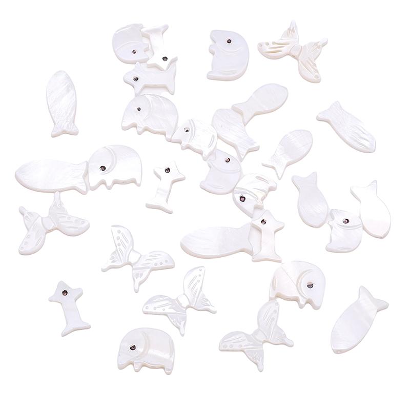 Натуральная ракушка подкова, шарм в виде рыбы-слона, бабочки для изготовления ожерелья, браслета, серег и другой бижутерии своими руками