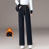 2025 Осень/Зима Большой размер Повседневные джинсы с высокой талией, широкими штанинами и прямыми штанинами в стиле ретро для женщин