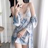 Летний комплект из кружевной майки и шорт из ледяного шелка для женщин