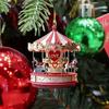 Carousel Christmas Ornament 2D Flat Acrylic Hanging Carousel Pendant Xmas Tree Decoration
