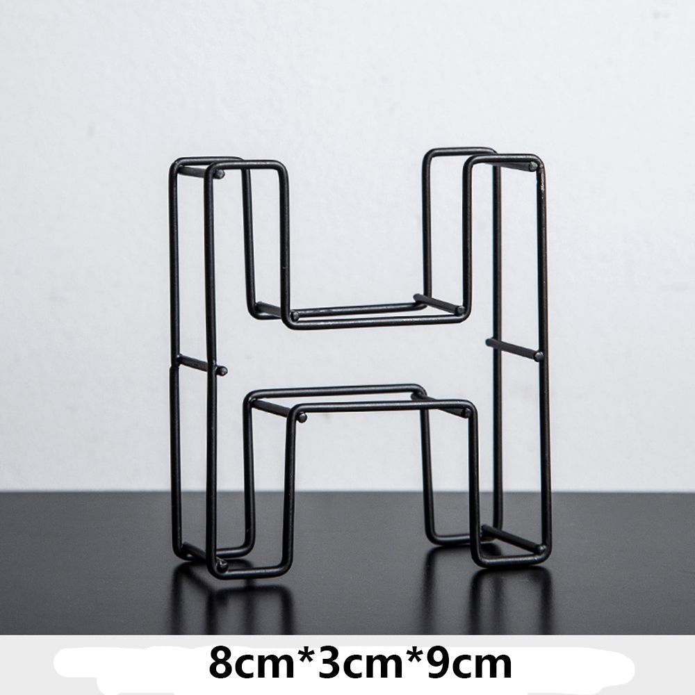 Photography Props Metal Hollow Letter Wrought Iron Alphabet Doorplate Sign Home Decoration