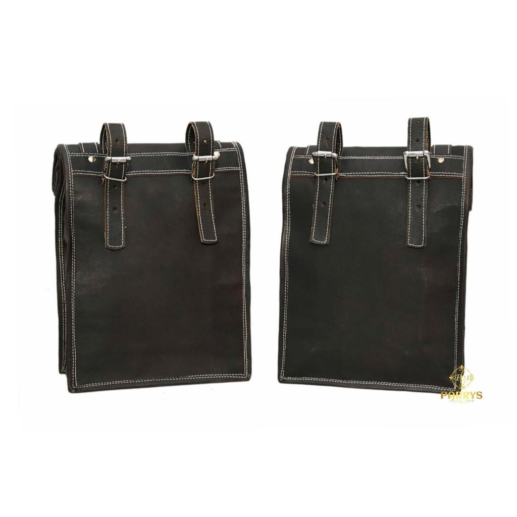 Классическая седельная сумка, набор из 2 шт., мотоциклетная сумка Postman, сумка для велосипеда черного цвета.