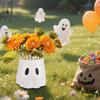 Halloween Ghost Bucket White Ghost Candy Bowl Planter Decorative Vase Ghost Flowerpot for Home Table Centerpiece Indoor Outdoor Decor