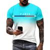 Vibrant Gradient Color Paris Graphic Print T-Shirt - Short Sleeve Crew Neck Tee Casual Breathable Comfortable Summer Outdoor Mens Clothing