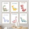 Cute Dinosaur Animals Nursery Nordic Posters Inspirational Quotes Wall Art Print Canvas Painting Pictures Baby Kids Room Decor