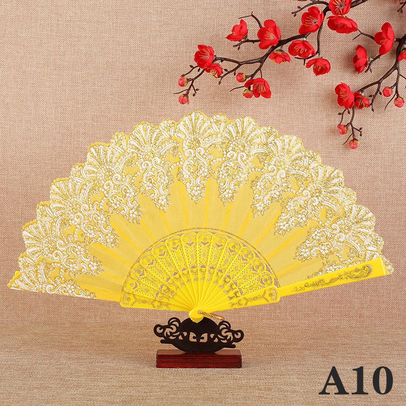 Винтажный кружевной складной веер для танцев, ручные веера, китайский танцевальный веер, реквизит для фотосъемки, украшение для свадебной вечеринки, украшение для рукоделия, подарок