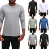 Men's Casual Fitness Wear Long Sleeve Quick Dry Breathable Outdoor Running Sports Tights Sports Wear Crewneck Top