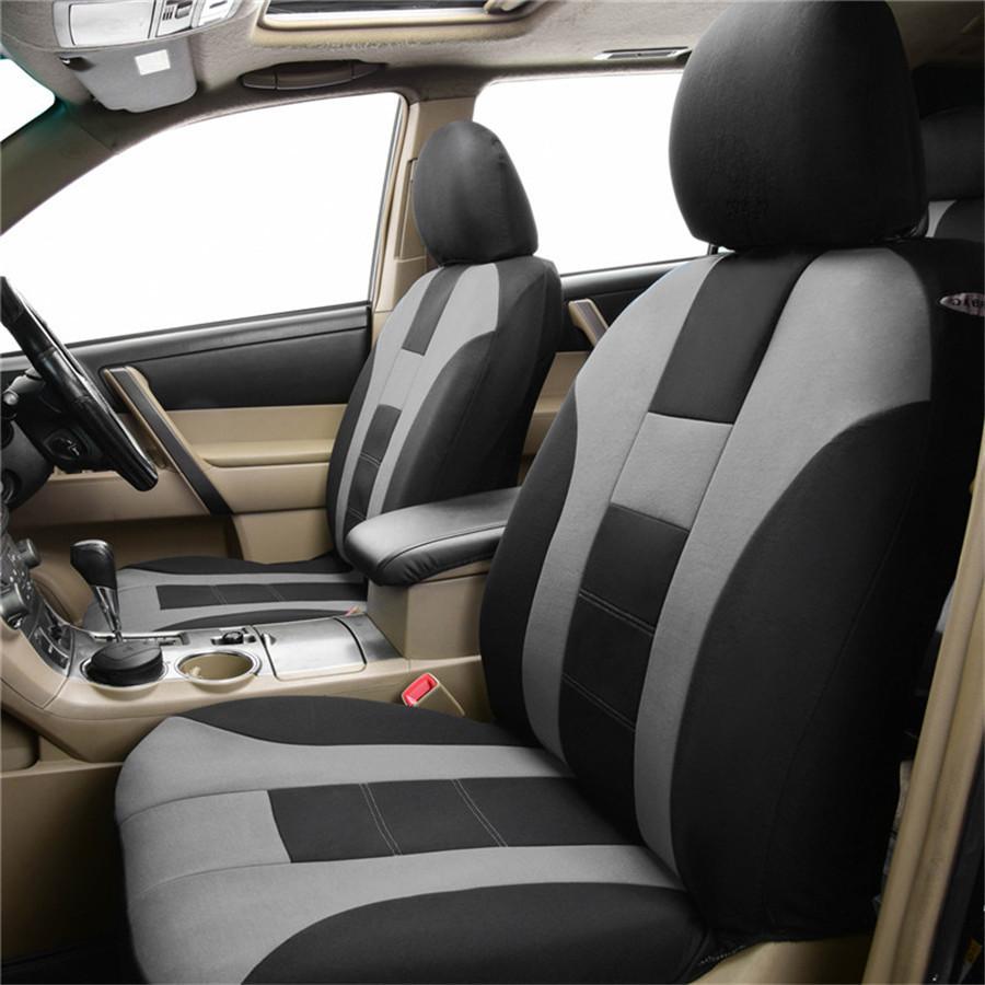 Комплект чехлов на сиденья автомобиля из 9 предметов, универсальный, подходит для большинства автомобилей, аксессуары для салона, черные чехлы на сиденья для большинства автомобилей, грузовиков, внедорожников