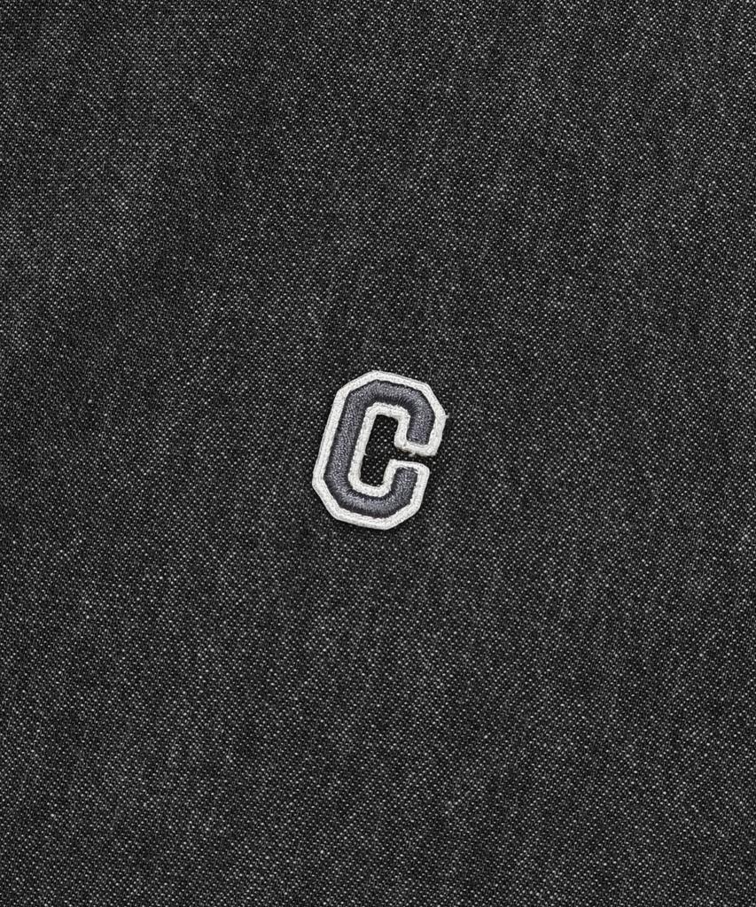 COVERNAT C Logo Denim Half Shirt Black
