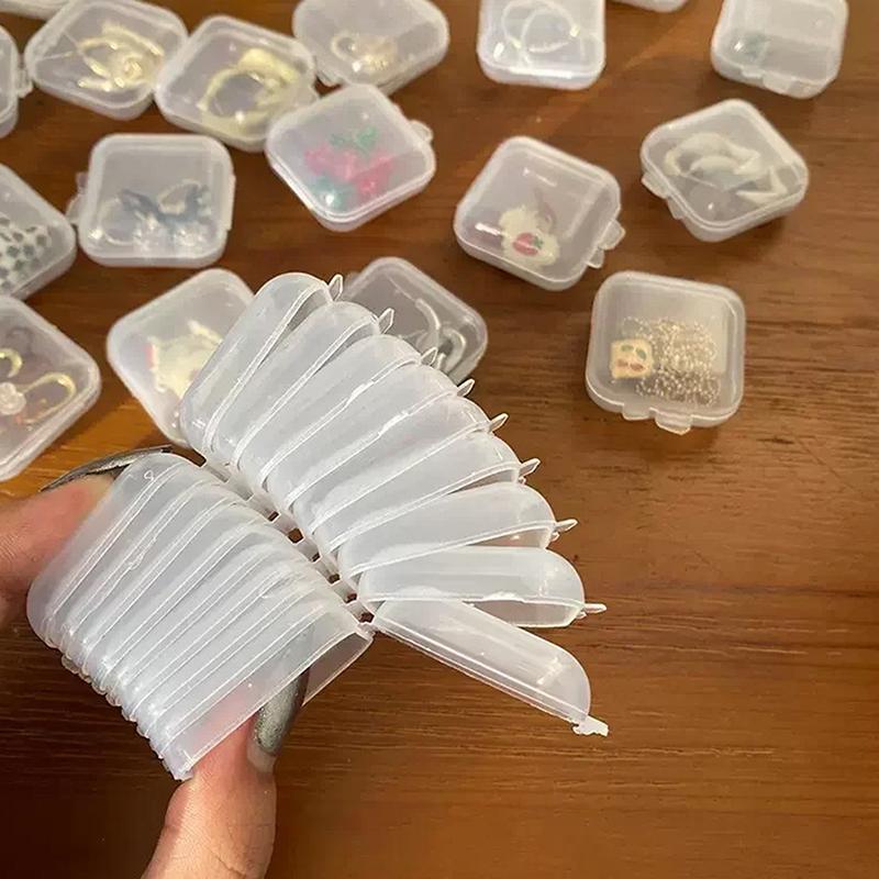 10/20 шт. Мини-коробка для хранения ювелирных изделий, квадратная, прозрачная, откидная, портативная, контейнер для таблеток, держатель для ювелирных изделий, упаковка, витрина для сережек