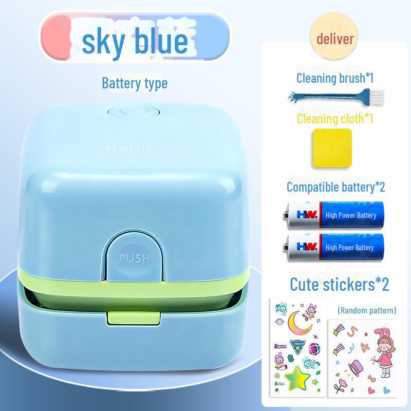 Настольный пылесос Deli для крошек от ластика и карандашной стружки, пыли с клавиатуры и уборки студенческого стола