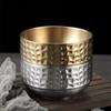 Hammer Pattern Ice Cream Bowl Double Layer Stainless Steel Soup Bowl  Cereal Bowl