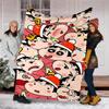 Crayon Shin-chan printed throw blanket—soft,warm;versatile blanket for all seasons—perfect as &air-conditioning throw,nap blanket