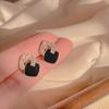Двухсторонние черные женские серьги класса люкс, компактные, легкие, с нишевым дизайном и серьги в стиле вестерн