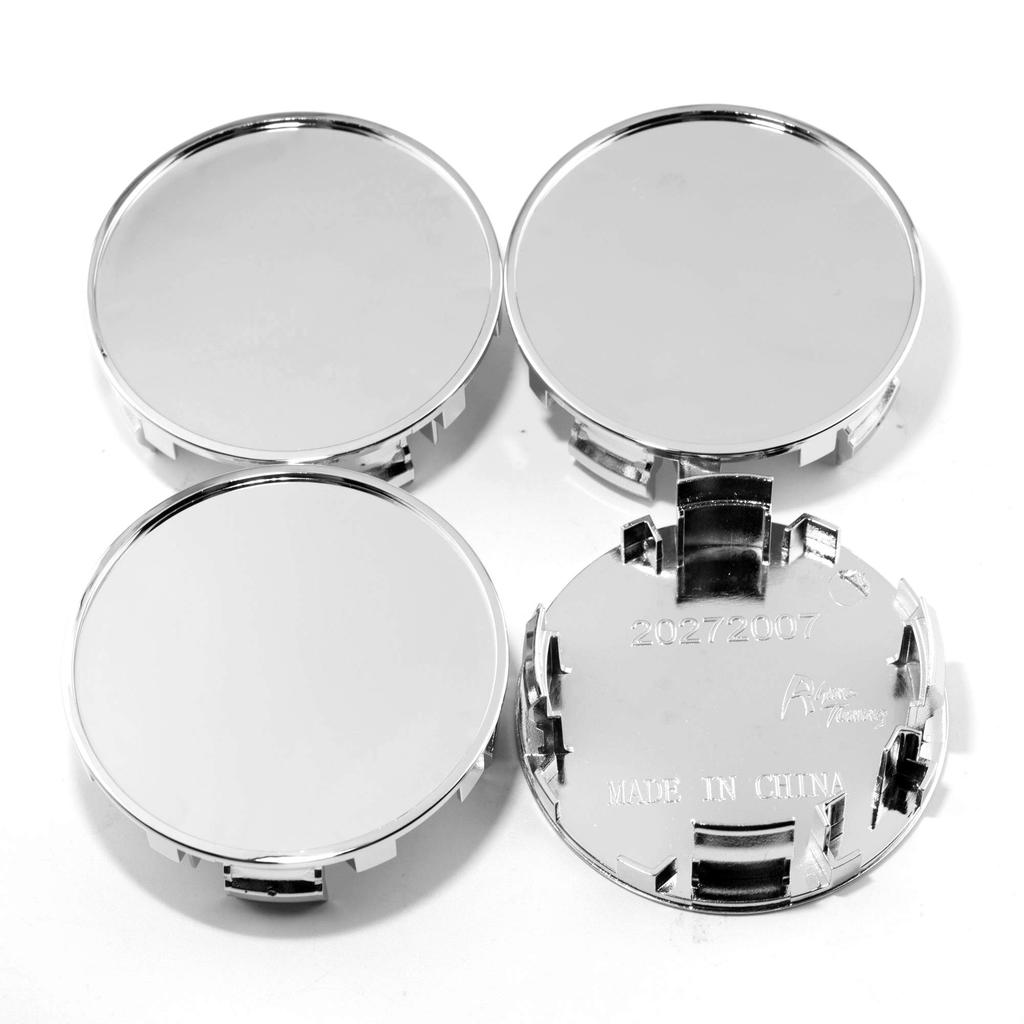 63.5mm Silver Wheel Center Caps (4 pieces)
