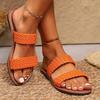 Summer Woven Designer Womens Flat Open-toed Slippers Non-slip Women's Shoes Casual Outdoor Slippers for Women Zapatos Mujer