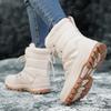 Зимние женские сноубутсы, высокие, на шнуровке, плюшевые, теплые, мягкие, однотонные, повседневные, женские, противоскользящие, для пеших прогулок