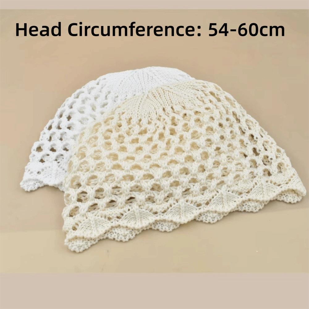 Adjustable Hollow Knit Cap Hollow Out Ethnic Style Cap Breathable Mesh Knitted Hat Outdoor