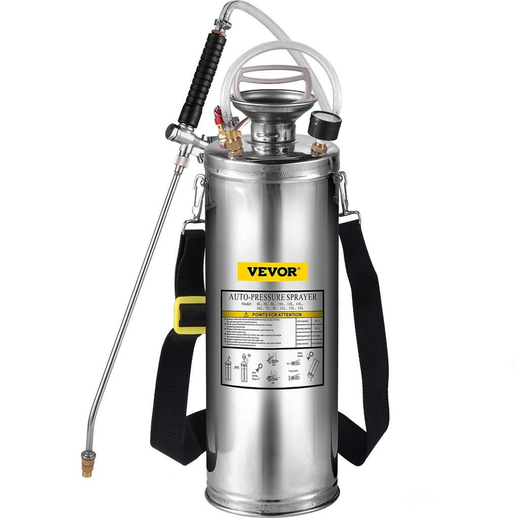 Stainless Steel Sprayer 10L Household Gardening and Floor Cleaning Sprayer, Suitable for the Current Neds of Industry, Agriculture, Commerce, Medicine