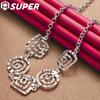 925 Sterling Silver 20 Inch Hollow Thread Pendant Necklace Jewelry
