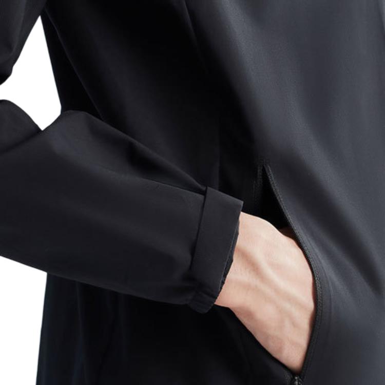 Anta Мужская куртка Sharp Series FW22 с длинным рукавом и однотонным логотипом на молнии, черная 152130609-2