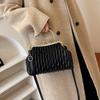 2026 New Shell Shaped Ladies Shoulder Bag with Sewn Car Lines Metal Handle Small Evening Handbag for Women