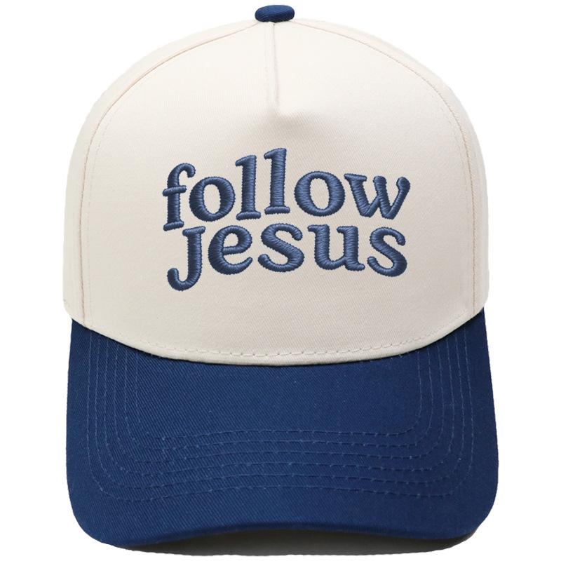 Follow embroidery color matching truck driver baseball cap European and American retro men's and women's casual sunshade dad hat