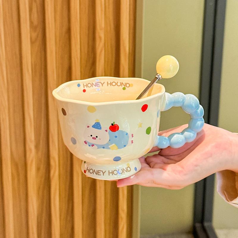 Подарок на день рождения высокой ценности, милая керамическая кружка с кошкой в горошек, практичный сувенирный подарочный набор для девочек и подруг