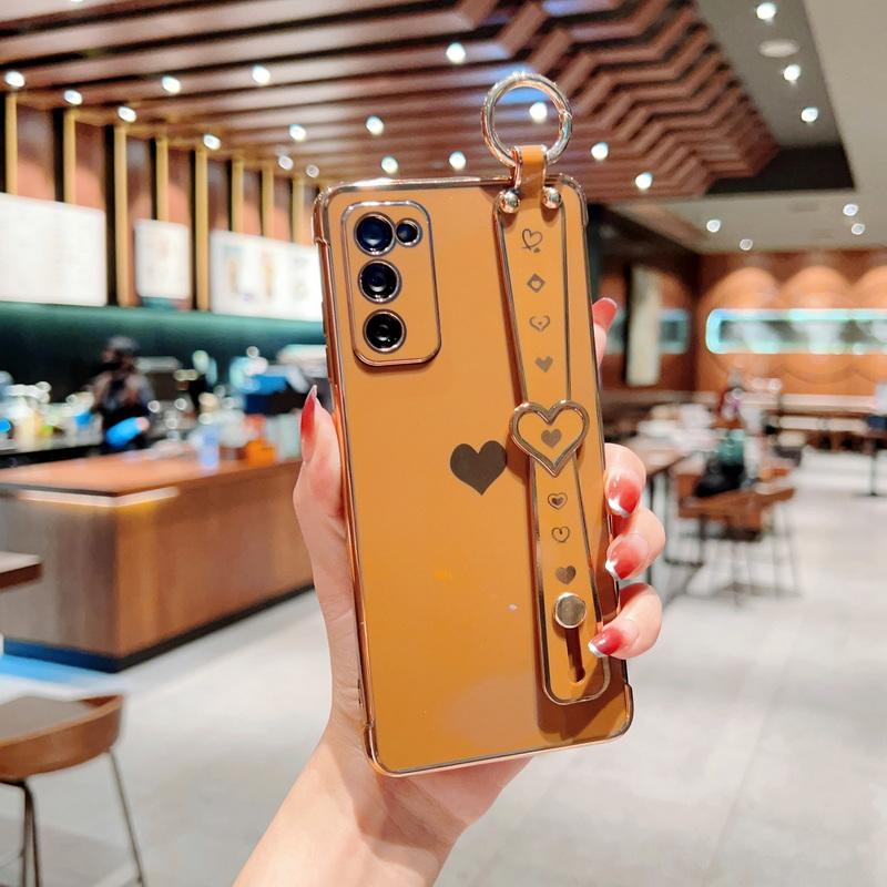 Чехол-браслет с покрытием в виде сердца для Samsung Galaxy S23 S22 Ultra S21 Plus S20 Fe A14 A34 A54 A13 A23 A33 A53 A52, мягкий силиконовый чехол для iphone 14 13 12