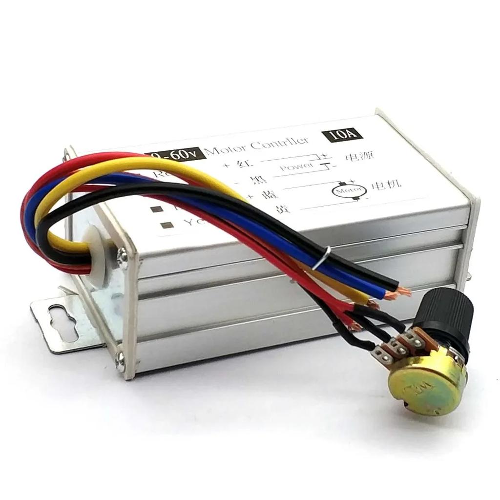ШИМ регулятор скорости двигателя постоянного тока Макс 10А Драйвер с широтно-импульсной модуляцией 12В24В36В48В60В с переключателем