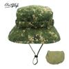 Camouflage mountaineering basin hat outdoor men's big head circumference bucket hat sun protection can be stored bionic camping jungle hat