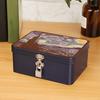 Удобная коробка для оловянного ключа с замком, 1 комплект настольной коробки для хранения ювелирных изделий в винтажном стиле