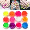 12 Colors Nail Art Tips UV Gel Fluorescent Powder Dust Manicure Decor DIY Tool