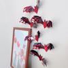 12 Pcs Halloween Bat Wall Sticker Decorations Large Hollow Out Bats Wall Decals for Wall Glass Mirror Living Room Decor