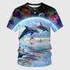 Summer Fashion Funny Dolphin Graphic T Shirts for Unisex New Trend Personality Casual Printed Harajuku O-neck Short Sleeve Tops
