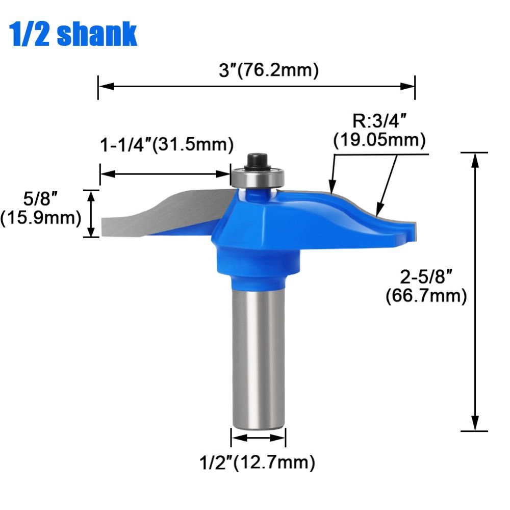12mm 1/2" Shank Router Bit Cabinet Door Wood Cutters Durable Milling Cutter  Woodworking Tools
