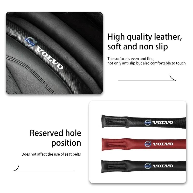 2Pcs Car Seat Gap Filler Strip Soft Pads Leather Car Styling Spacer For Volvo Xc60 Xc90 V40 V60 S60 V50 V90 S80 C40 XC40 V70 C30