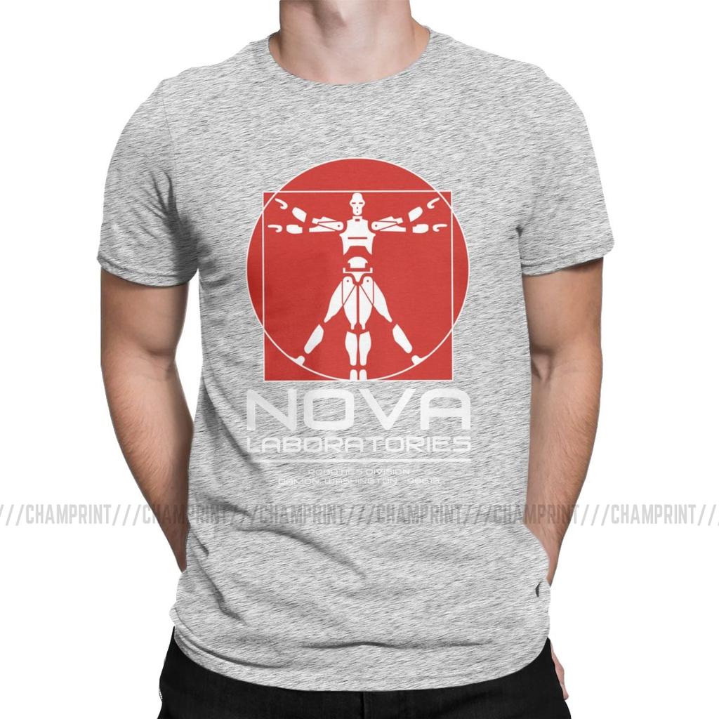 Awesome Nova Laboratories Short Circuit TShirts Men 100 Cotton T Shirt Johnny 5 80s Retro Robot Movies Tee Shirt 6XL Tops