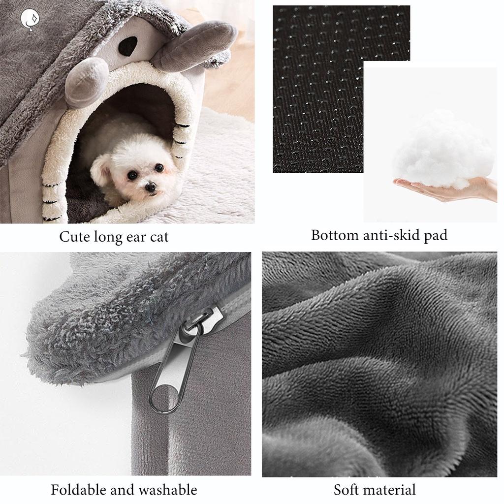 Foldable Pet Bed for Cats And Dogs Removable Washable Indoor Cat Nest Kennel House with Sleeping Area for Small Dogs And Cats