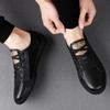 Popular Small White Shoes Fashion Men's Shoes Full Leather Low Top Board Shoes Tread Flat Casual Shoes