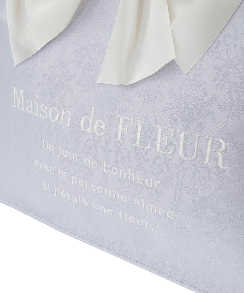 Квадратная сумка-тоут Maison de Fleur с жаккардовой лентой и оборками, Синяя, Размер F, 08000628500