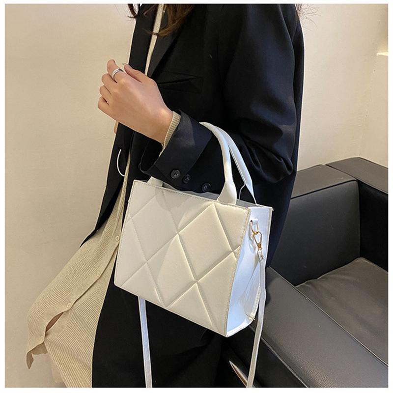 Unique Small Square Shoulder Bag for Women  Crossbody Bag with Zipper  PU Soft Face Shopping Bag  Fashion Trend