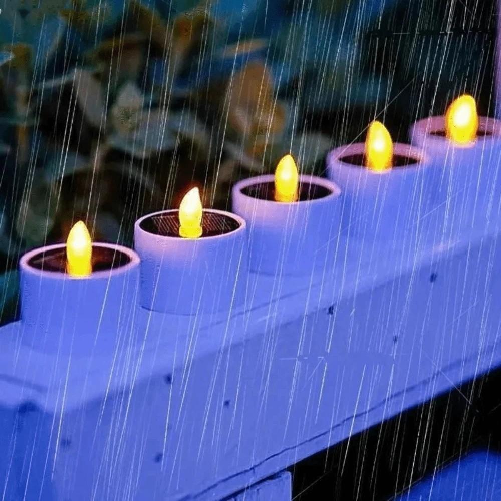 Outdoor-Ready LED Candle Waterproof Flameless Candle Solar Tealight  Home Decoration