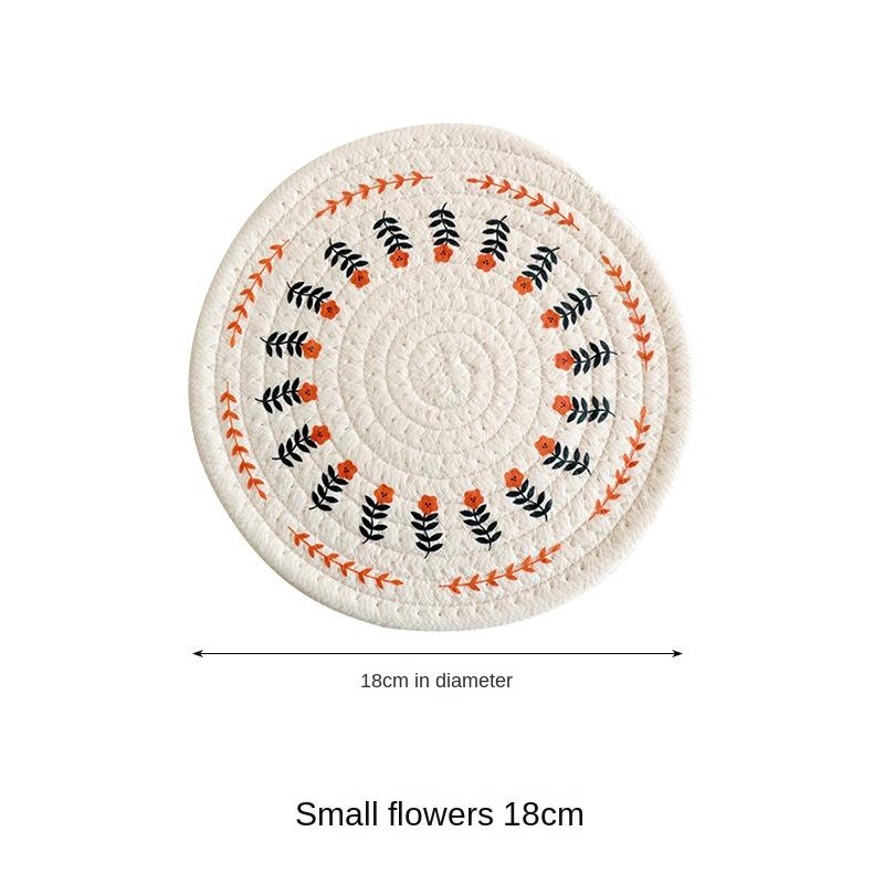 Хлопковые и льняные тканые теплоизоляционные коврики для тарелок и мисок Коврики для кастрюль Подставки под чайные чашки Коврики для кастрюль Противоожоговые коврики для стола