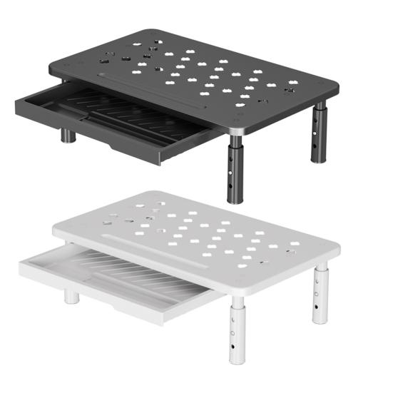 Подставка для монитора компьютера из холоднокатаной стали, вентилируемая подставка для монитора с ящиком, 3-уровневая регулировка высоты, для ноутбука