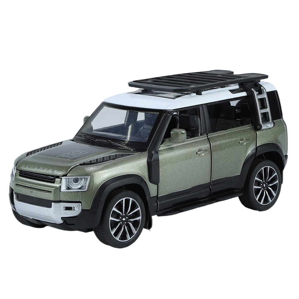 Модель Land Rover Defender 110 SUV, литая под давлением из сплава, в масштабе 1/32, со звуком, светом и механизмом оттяжки - Идеально подходит для подарков мальчикам и коллекционирования