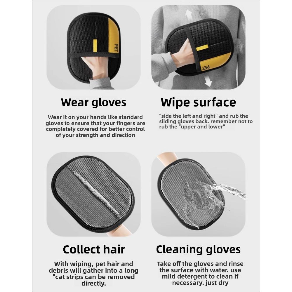 1-3pcs Pet Hair Cleaning Removal Gloves Pet Double-sided Grooming Glove Reusable Tool Sofa Carpets Cat Dog Hair Cleaning Tools