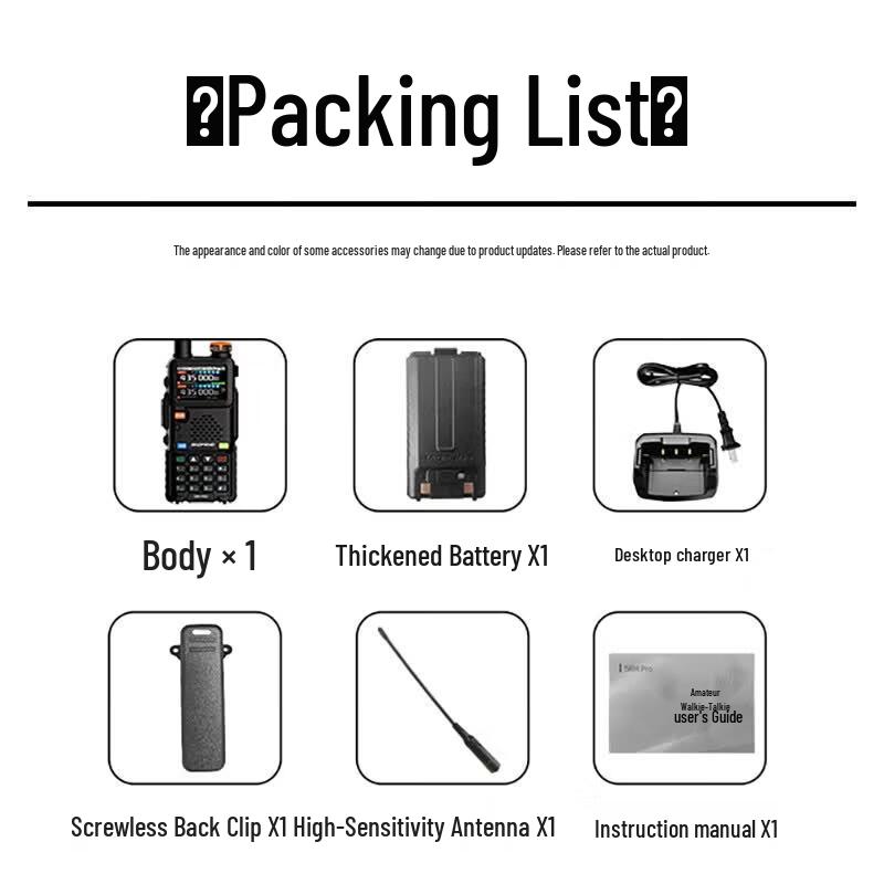 BAOFENG 5RH PRO Upgraded Multi-Band High Power Walkie-Talkie (CN version)