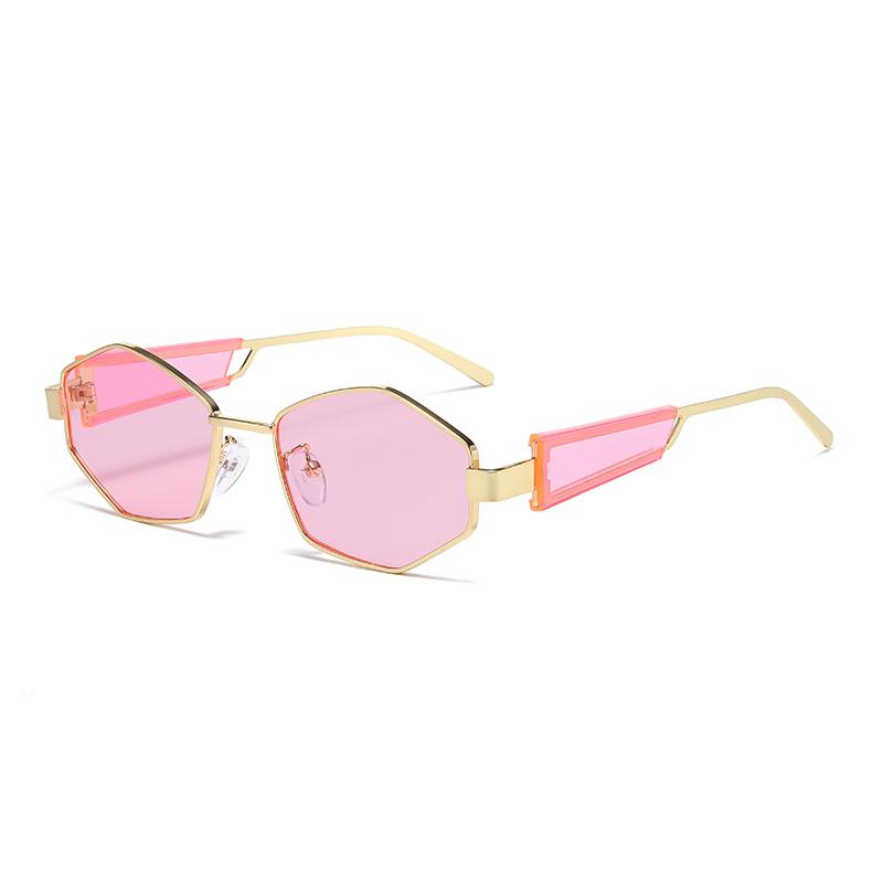 Cool Metal Thin-framed Polygonal Sunglasses - Fashionable, Retro And Versatile Uv Protection Sunglasses For Men And Women 2421